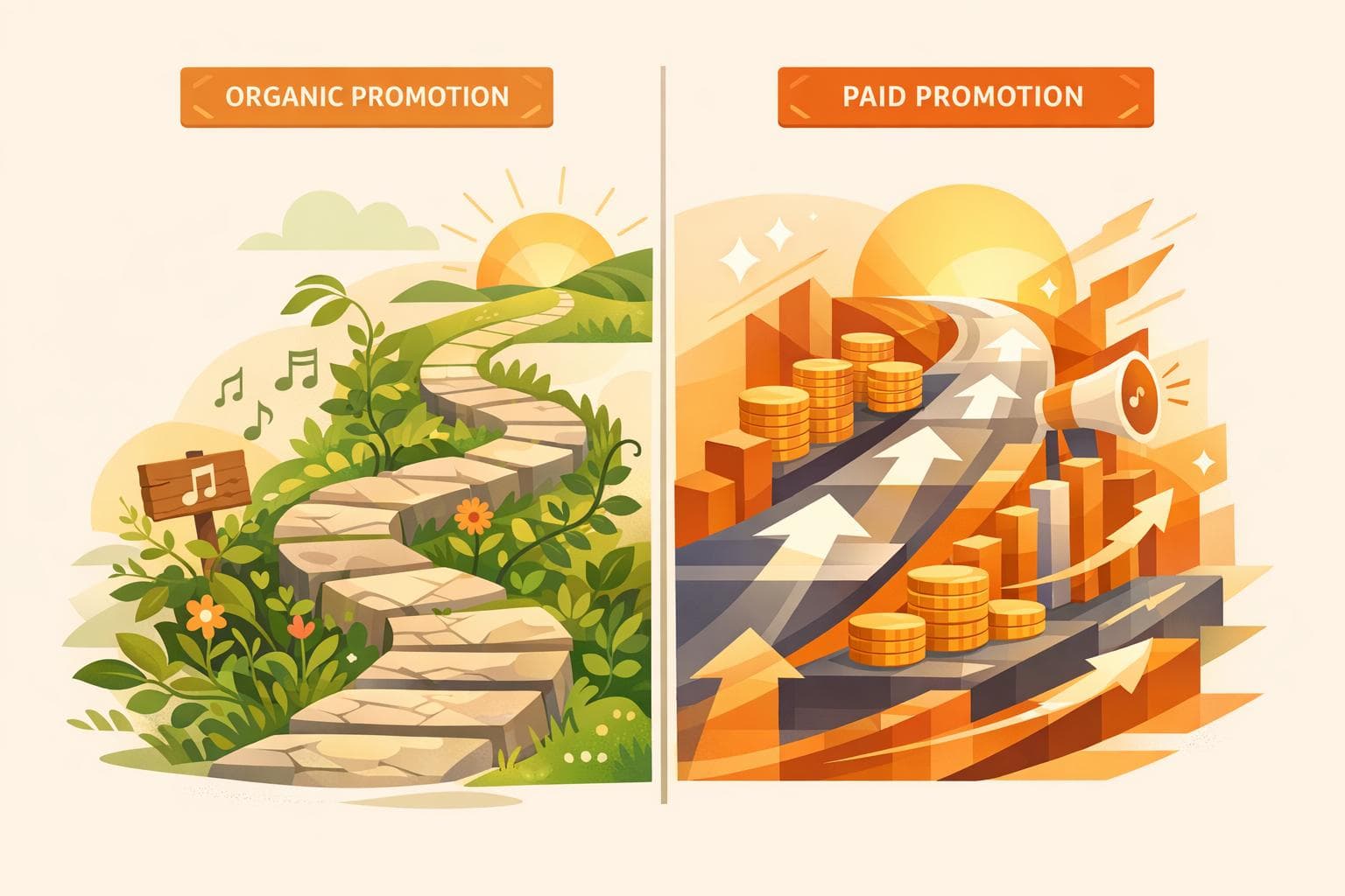 Organic vs Paid Music Promotion: A Complete Breakdown